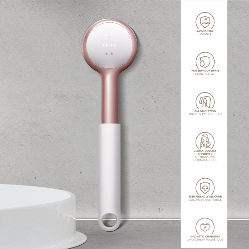 Звукова світлодіодна щітка для всього тіла GESKE Sonic LED Full-Body Brush&Intensive Exfoliator 9 в 1 starlight