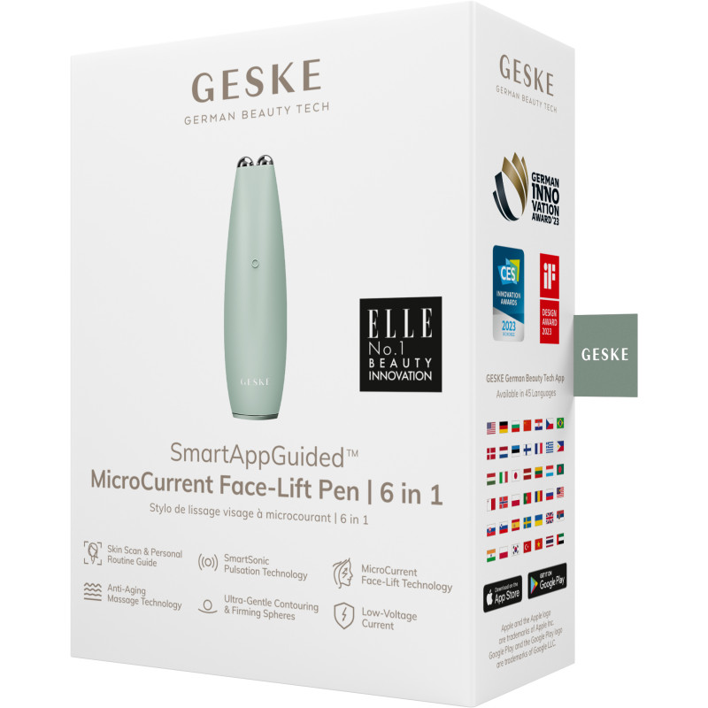 Мікрострумова ручка для підтяжки обличчя GESKE MicroCurrent Face-Lift Pen green