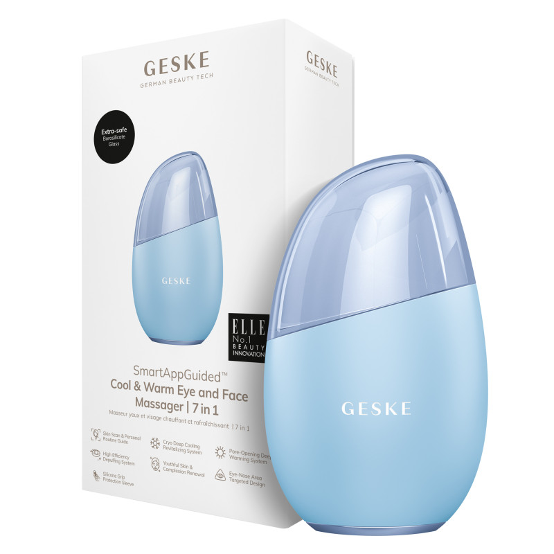 Масажер для обличчя GESKE Cool&Warm Eye and Face Massager 7 в 1 aquamarine