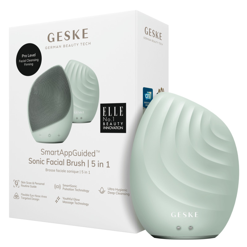 Електронна ультразвукова щітка для обличчя GESKE Sonic Facial Brush 5 в 1 green