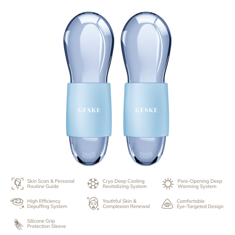 Подвійний масажер для очей GESKE Cool&Warm Duo Eye Massager 7 в 1 aquamarine