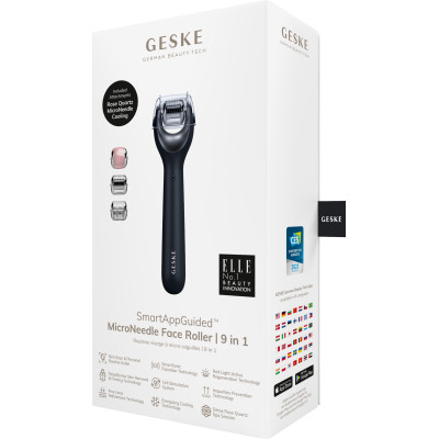 Електронний ролер для обличчя з мікроголками GESKE MicroNeedle Face Roller 9 в 1 black