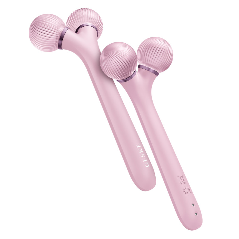 Електронний ультразвуковий ролик для обличчя GESKE Sonic Facial Roller 4 в 1 pink