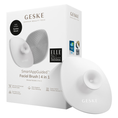 Щітка для обличчя GESKE Facial Brush 4 в 1 з тримачем white