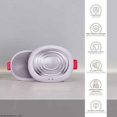 Електронна ультразвукова термощітка для обличчя GESKE Sonic Thermo Facial Brush 5 в 1 by Hello Kitty purple