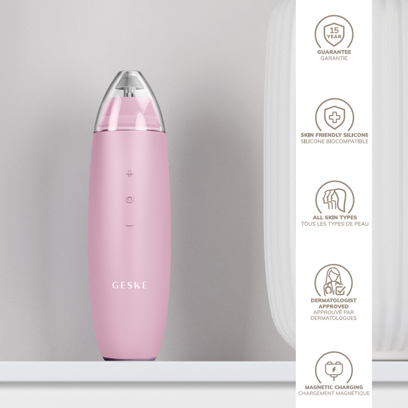 Мікродермабразійний пристрій для видалення чорних цяток GESKE MicroDermabrasion Blackhead Remover 7 в 1 pink