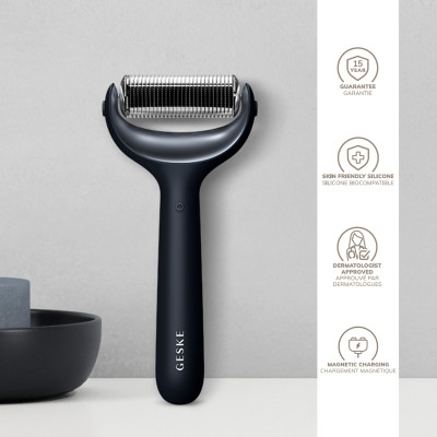 Електронний ролер для обличчя та тіла з мікроголками GESKE MicroNeedle Face&Body Roller black