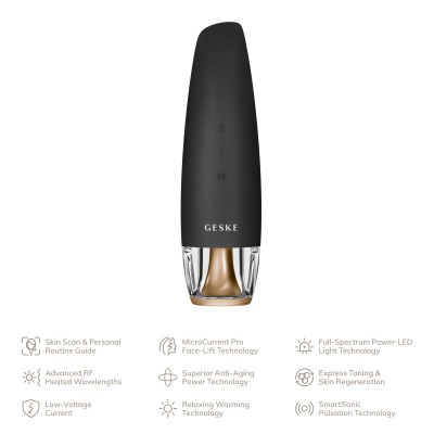 Антивіковий LED-випромінювач для відновлення шкіри обличчя GESKE Anti-Aging Skin Renewer 9 в 1 gray