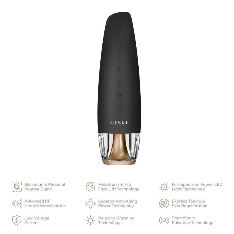 Антивіковий LED-випромінювач для відновлення шкіри обличчя GESKE Anti-Aging Skin Renewer 9 в 1 gray