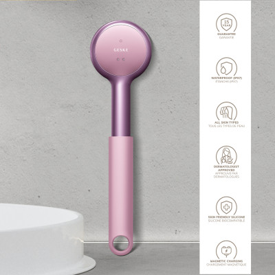 Звукова світлодіодна щітка для всього тіла GESKE Sonic LED Full-Body Brush&Intensive Exfoliator pink