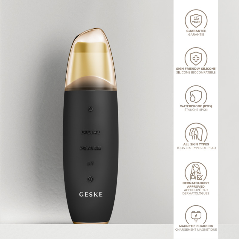 Мікрострумовий скрабер для шкіри та усунення чорних точок GESKE MicroCurrent Skin Scrubber&Blackhead Remover gray