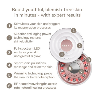 Антивіковий LED-випромінювач для відновлення шкіри обличчя GESKE Anti-Aging Skin Renewer 9в1 starlight