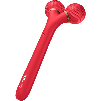 Електронний ультразвуковий ролик для обличчя GESKE Sonic Facial Roller 4 в 1 red