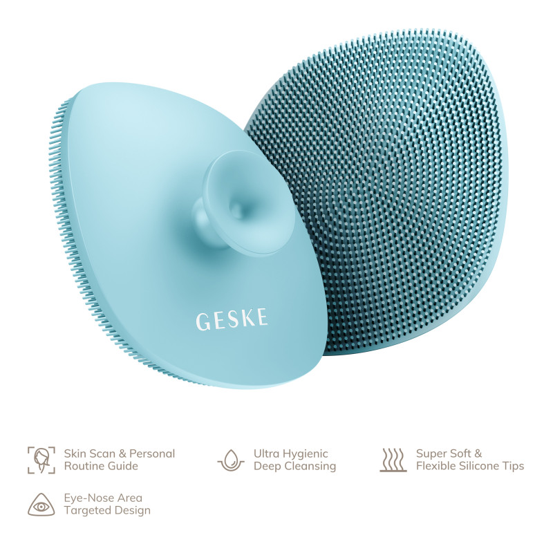 Щітка для обличчя GESKE Facial Brush 4 в 1 з тримачем turquoise