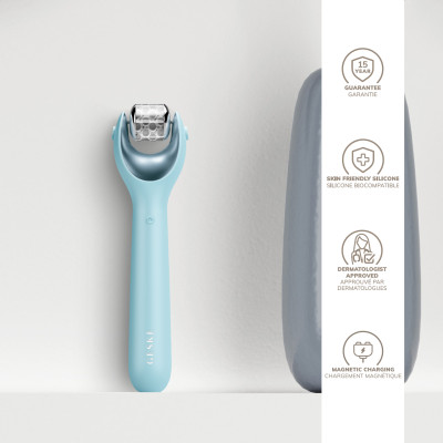 Електронний ролер для обличчя з мікроголками GESKE MicroNeedle Face Roller 9 в 1 turquoise