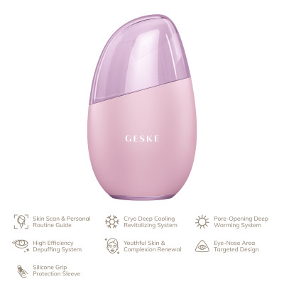 Масажер для обличчя GESKE Cool&Warm Eye and Face Massager 7 в 1 pink