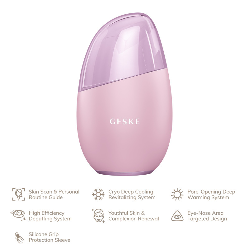 Масажер для обличчя GESKE Cool&Warm Eye and Face Massager 7 в 1 pink