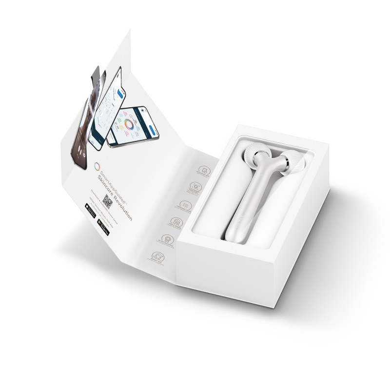 Електронний ультразвуковий ролик для обличчя GESKE Sonic Facial Roller 4 в 1 white