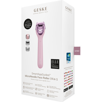 Електронний ролер для обличчя з мікроголками GESKE MicroNeedle Face Roller pink