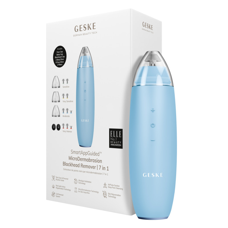 Мікродермабразійний пристрій для видалення чорних цяток GESKE MicroDermabrasion Blackhead Remover 7 в 1 aquamarine