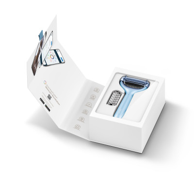 Електронний ролер для обличчя та тіла з мікроголками GESKE MicroNeedle Face&Body Roller 8 в 1 aquamarine