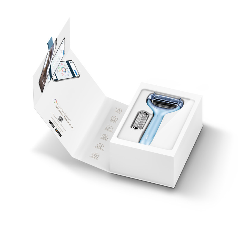 Електронний ролер для обличчя та тіла з мікроголками GESKE MicroNeedle Face&Body Roller 8 в 1 aquamarine