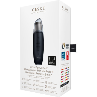 Мікрострумовий скрабер для шкіри та усунення чорних точок GESKE MicroCurrent Skin Scrubber&Blackhead Remover 9 в 1 black