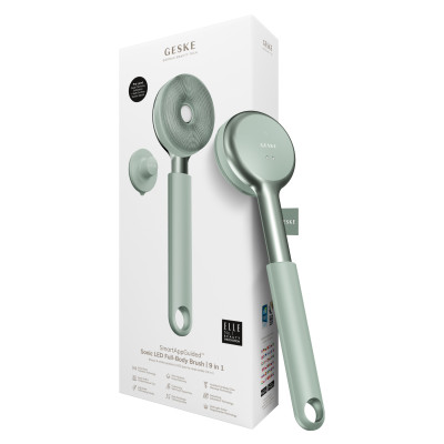 Звукова світлодіодна щітка для всього тіла GESKE Sonic LED Full-Body Brush&Intensive Exfoliator 9 в 1 green