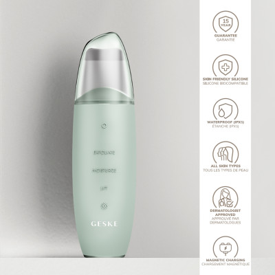Мікрострумовий скрабер для шкіри та усунення чорних точок GESKE MicroCurrent Skin Scrubber&Blackhead Remover 9 в 1 green