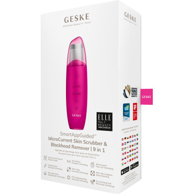 Мікрострумовий скрабер для шкіри та усунення чорних точок GESKE MicroCurrent Skin Scrubber&Blackhead Remover magenta