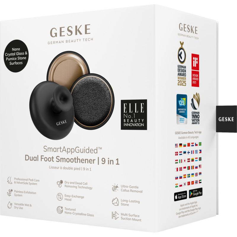 Набір для догляду за стопами із ручкою GESKE Dual Foot Smoothener gray