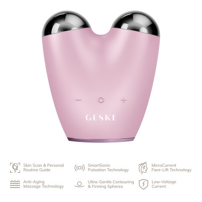 Мікрострумовий підтягувач обличчя GESKE MicroCurrent Face-Lifter pink