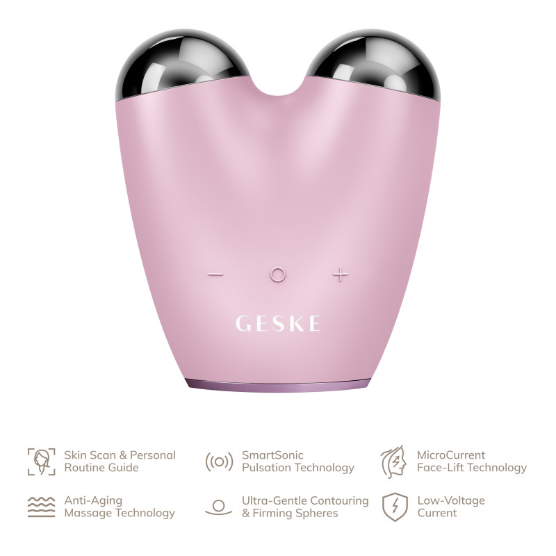 Мікрострумовий підтягувач обличчя GESKE MicroCurrent Face-Lifter pink