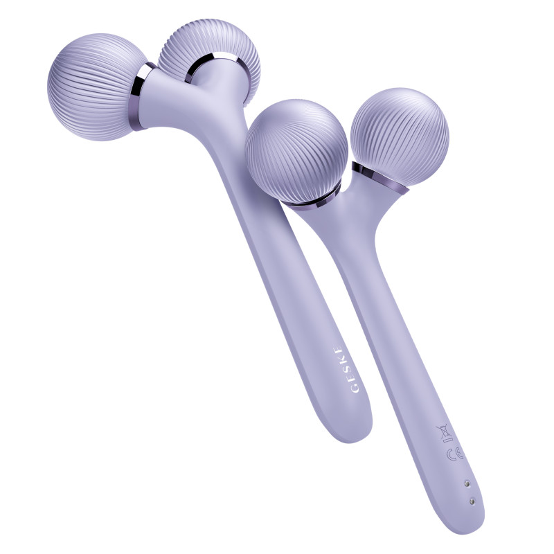 Електронний ультразвуковий ролик для обличчя та тіла GESKE Sonic Facial&Body Roller 4 в 1 violet