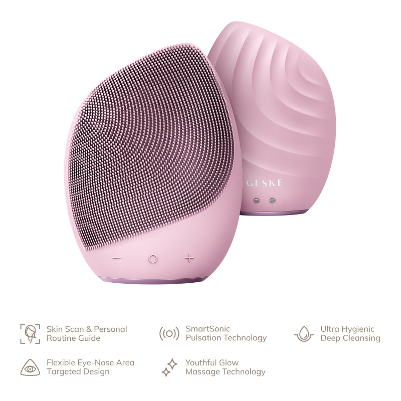 Електронна ультразвукова щітка для обличчя GESKE Sonic Facial Brush pink