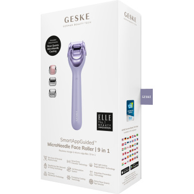 Електронний ролер для обличчя з мікроголками GESKE MicroNeedle Face Roller 9 в 1 purple