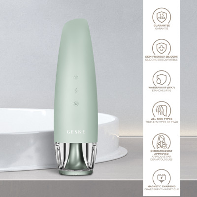 Антивіковий LED-випромінювач для відновлення шкіри обличчя GESKE Anti-Aging Skin Renewer 9 в 1 green