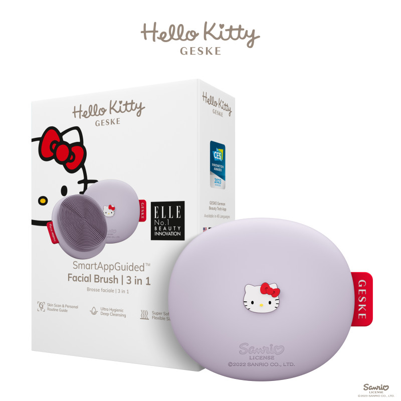 Щітка для обличчя GESKE Facial Brush 3 в 1 by Hello Kitty purple