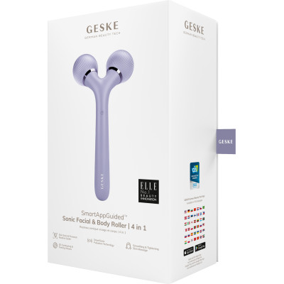 Електронний ультразвуковий ролик для обличчя та тіла GESKE Sonic Facial&Body Roller 4 в 1 violet