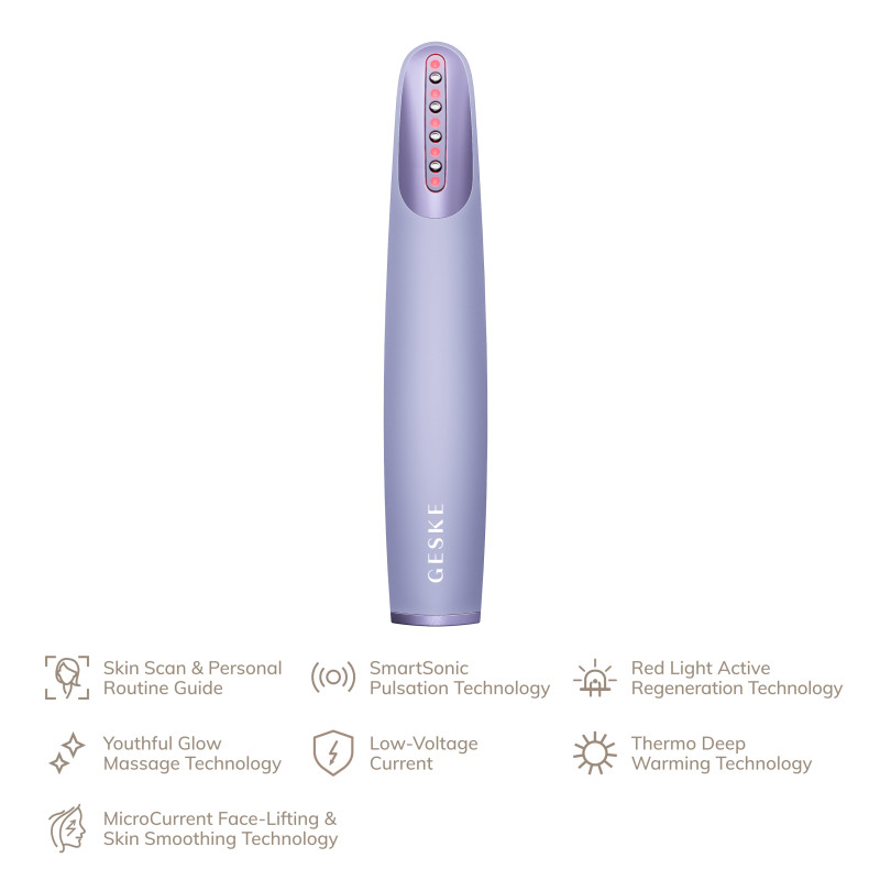 Пристрій для зміцнення і тонізації шкіри обличчя GESKE Skin Firming Wand 7 в 1 purple