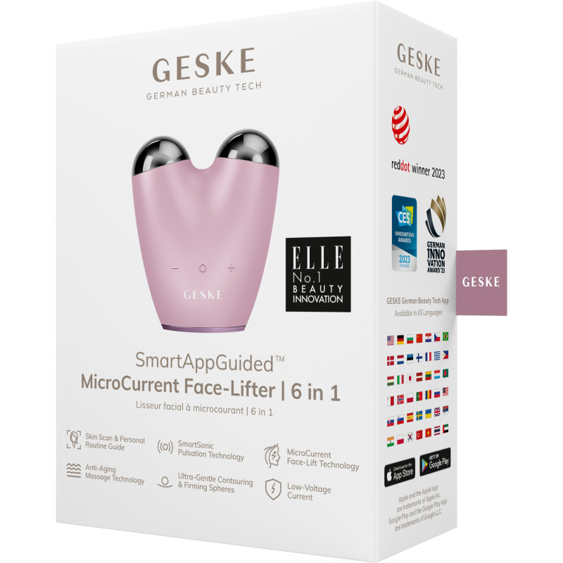 Мікрострумовий підтягувач обличчя GESKE MicroCurrent Face-Lifter pink