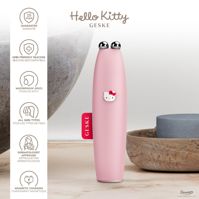 Мікрострумова ручка для підтяжки обличчя GESKE MicroCurrent Face-Lift Pen by Hello Kitty pink