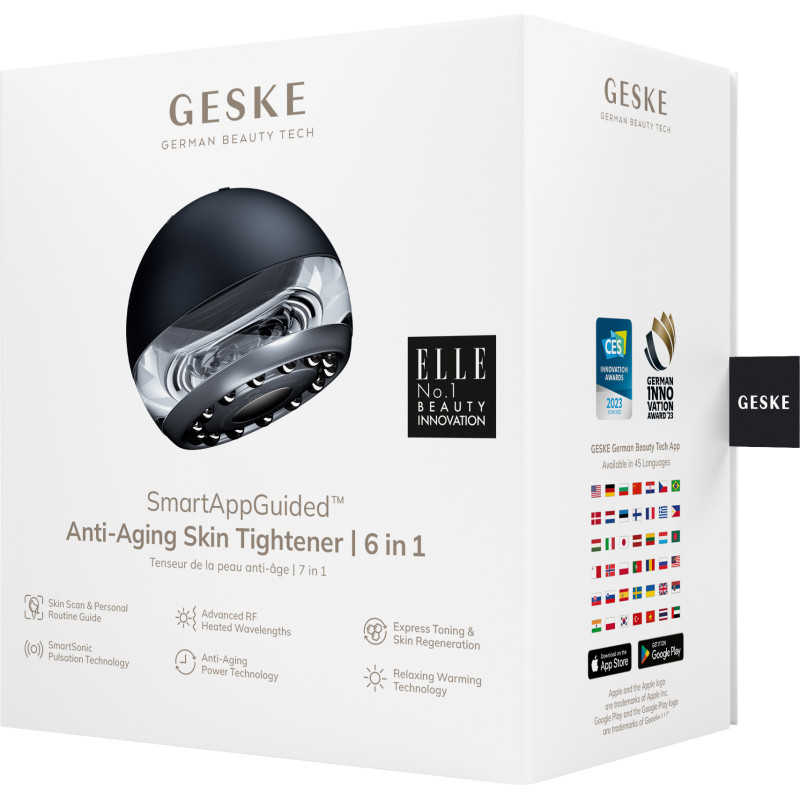 Масажер для підтяжки шкіри обличчя GESKE Anti-aging Skin Tightener 6 в 1 black