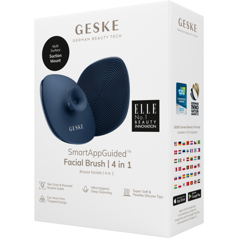 Щітка для обличчя GESKE Facial Brush 4 в 1 з тримачем midnight