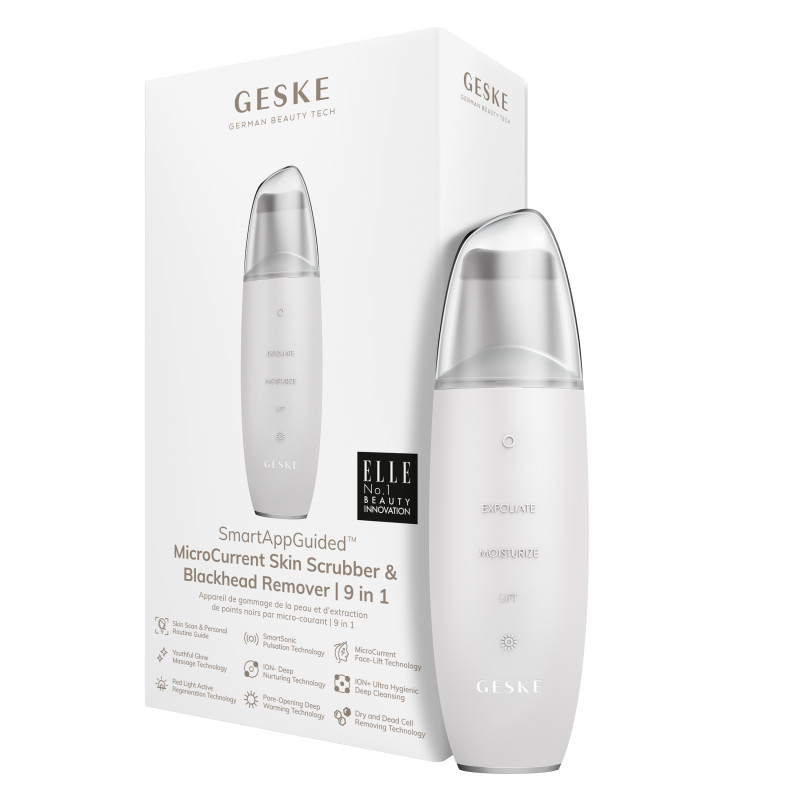 Мікрострумовий скрабер для шкіри та усунення чорних точок GESKE MicroCurrent Skin Scrubber&Blackhead Remover 9 в 1 white