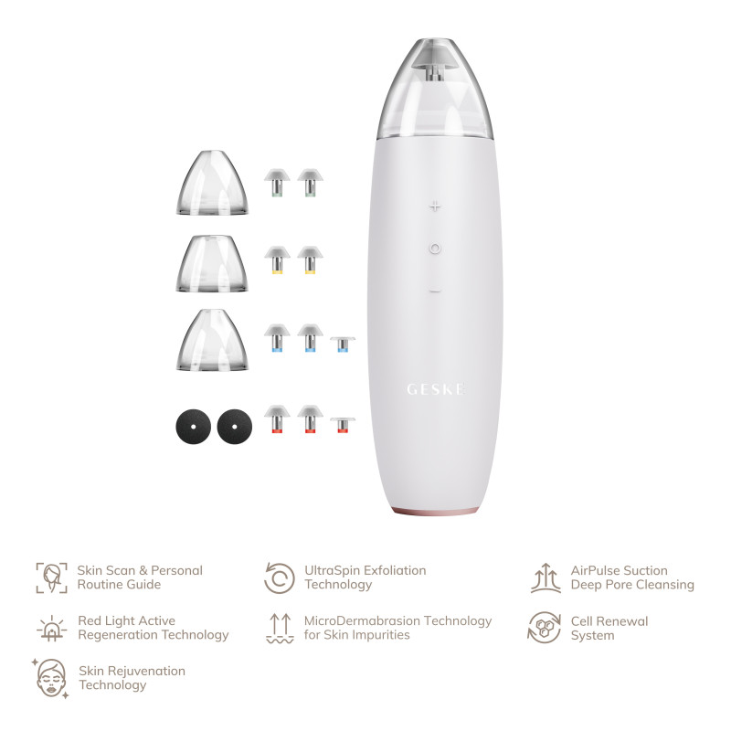 Мікродермабразійний пристрій для видалення чорних цяток GESKE MicroDermabrasion Blackhead Remover 7 в 1 starlight