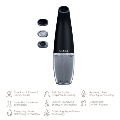 Очищуючий засіб для обличчя GESKE Aqua-Stream Face Cleanser 8 в 1 black