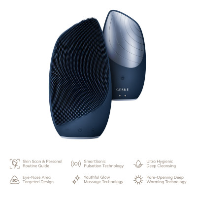 Електронна звукова термощітка для обличчя GESKE Sonic Thermo Facial Brush 6 в 1 midnight