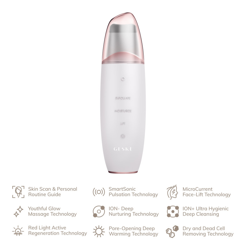 Мікрострумовий скрабер для шкіри та усунення чорних точок GESKE MicroCurrent Skin Scrubber&Blackhead Remover 9 в 1 starlight