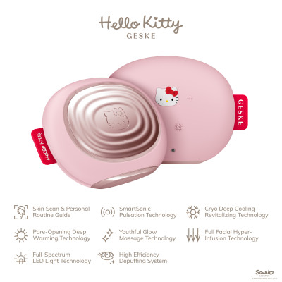 Ультразвукова маска тепло та холод GESKE Sonic Warm&Cool Mask by Hello Kitty pink